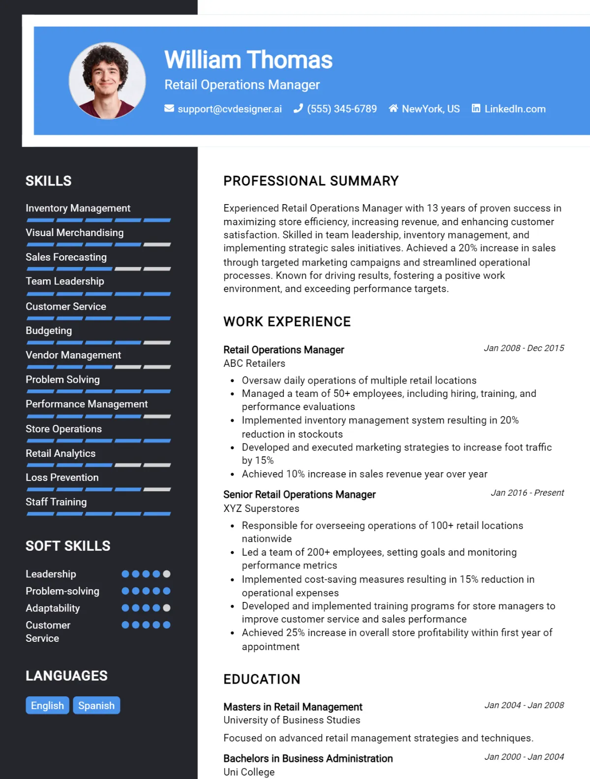 Retail Operations Manager CV Example For 2026: How to Craft a Winning CV Preview