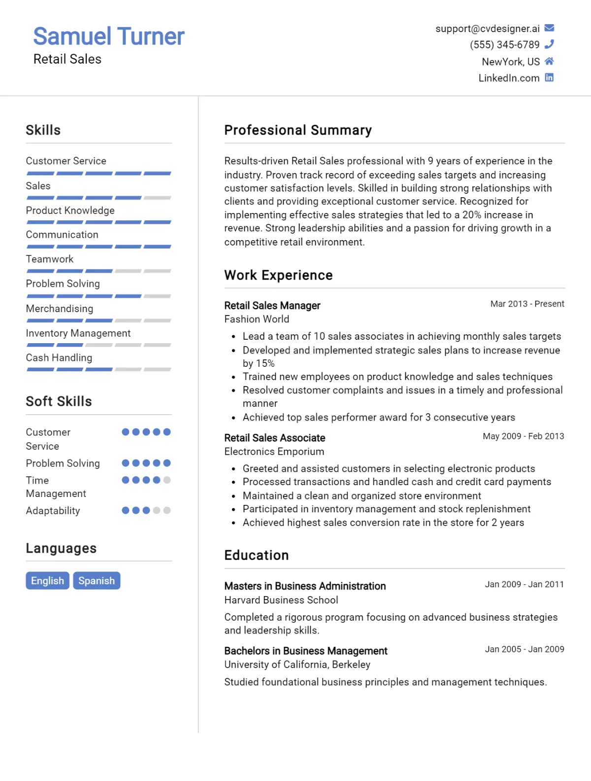 16 Retail Sales CV Examples And Templates For 2026 Preview