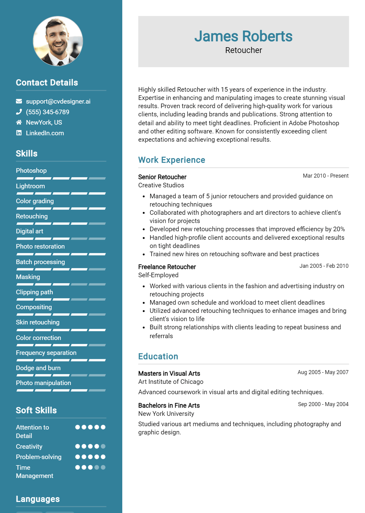 Retoucher Resume Example for 2026: Effective Tips Preview