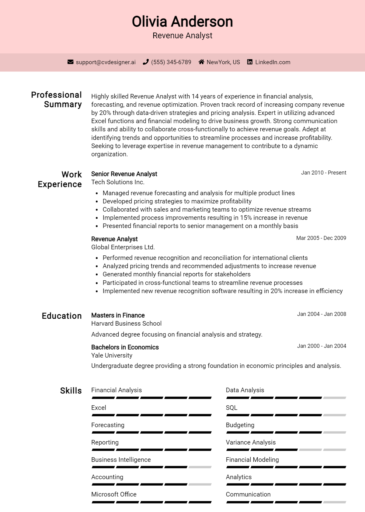 24 Revenue Analyst Resume Examples And Templates for 2026 Preview