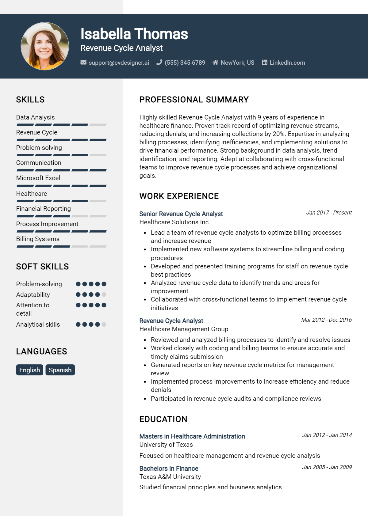 Revenue Cycle Analyst Resume Example for 2026: Tips to Stand Out Preview