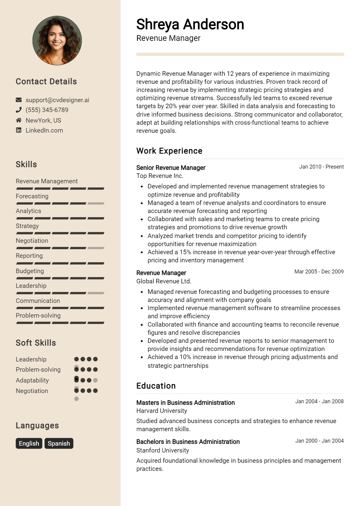 Revenue Manager Resume Example for 2026: Best Writing Guide Preview