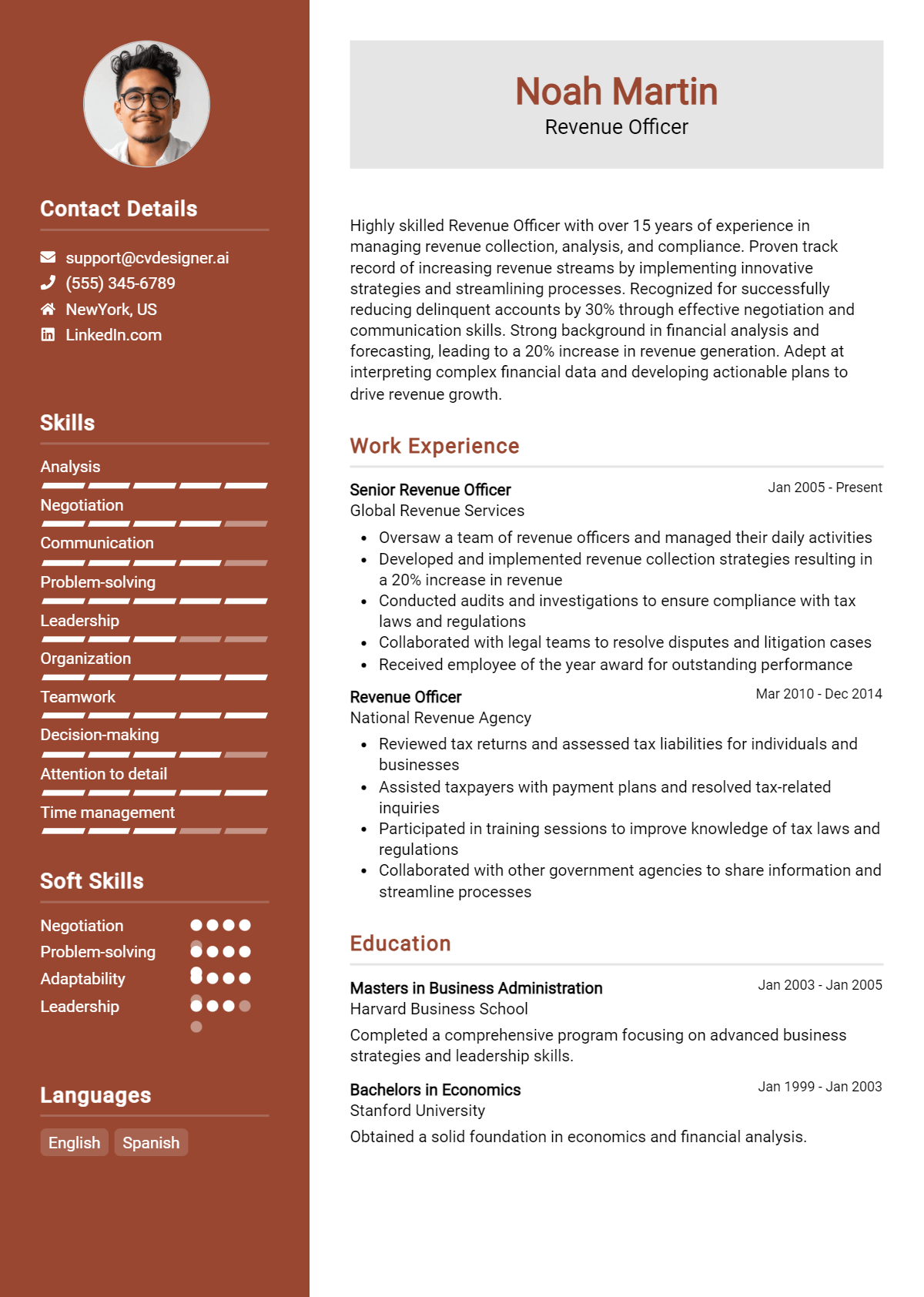 Revenue Officer Resume Example for 2026: Best Writing Guide Preview