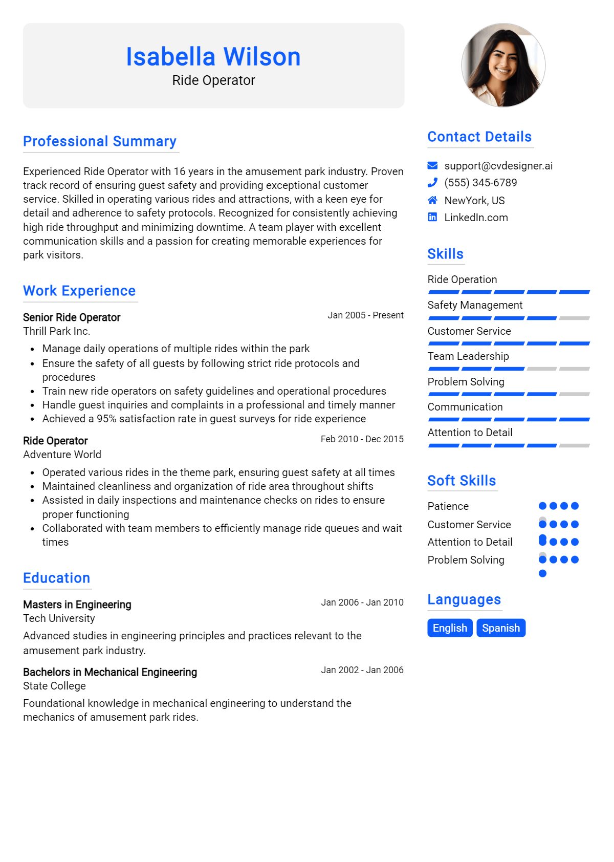 Ride Operator Resume Example for 2026: Strategies & Templates Preview