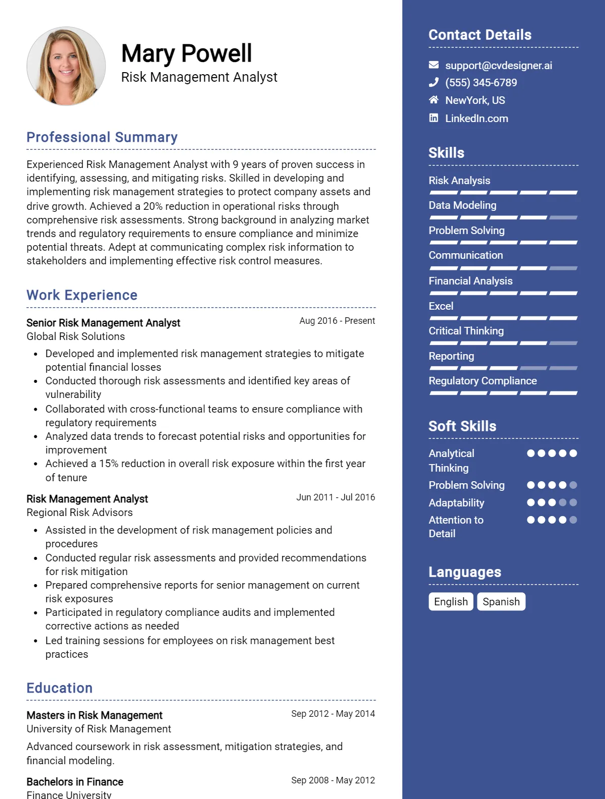 Risk Management Analyst CV Example For 2026: Effective CV Writing Tips Preview