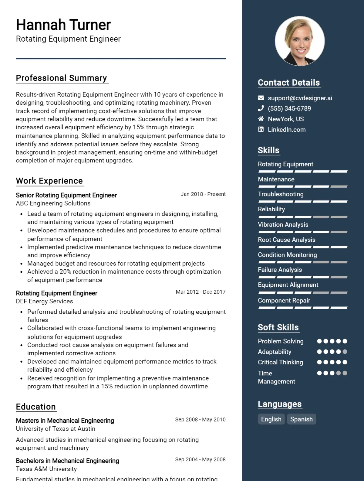 Rotating Equipment Engineer CV Example For 2026: Top Tips & Samples Preview