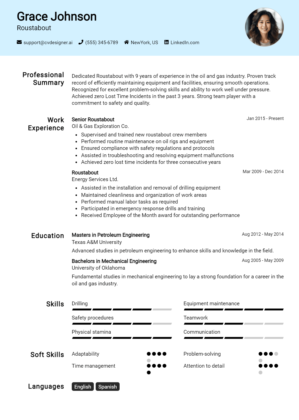 Roustabout Resume Example for 2026: How to Craft a Winning CV Preview