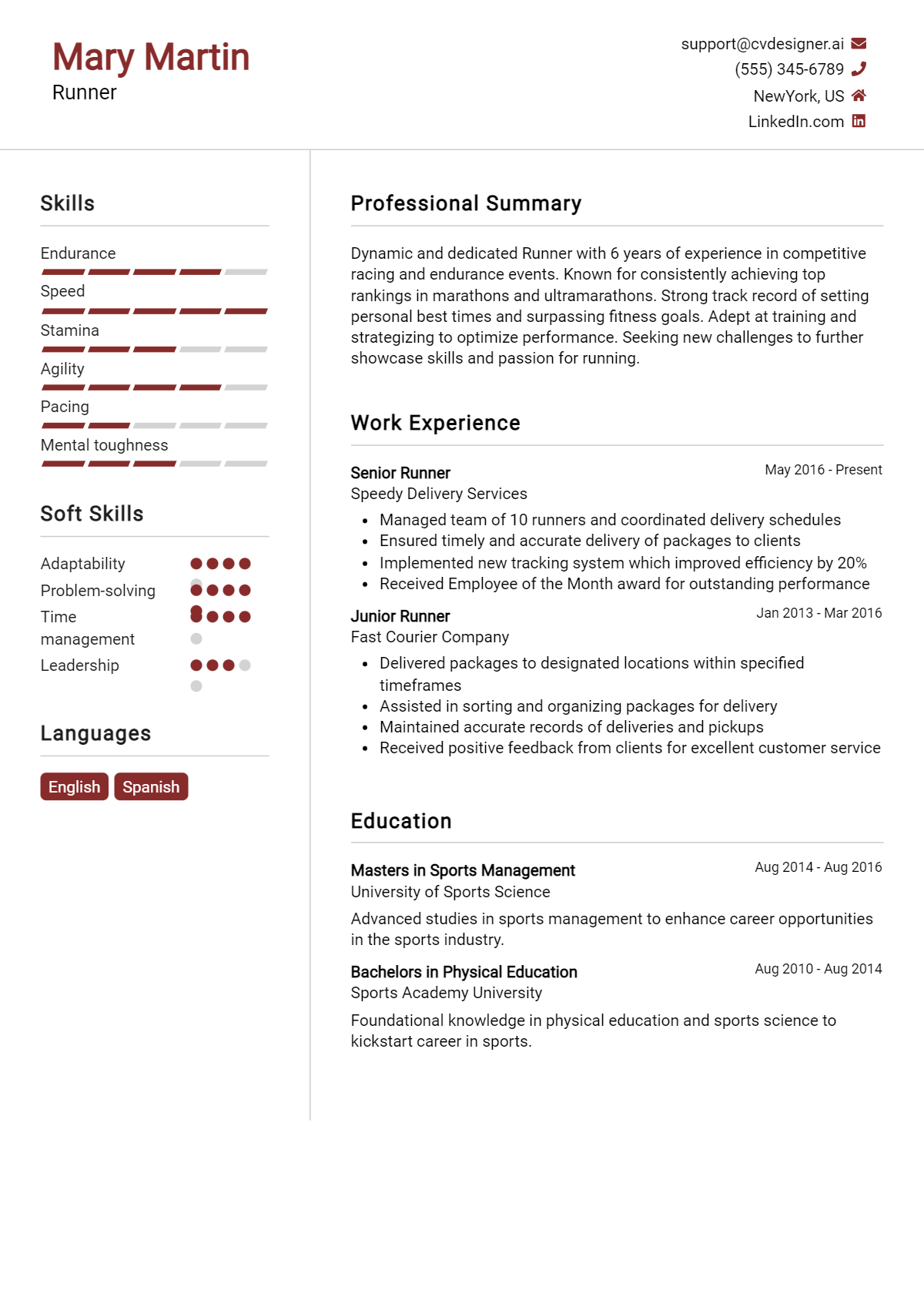 Runner Resume Example for 2026: Best Tips & Templates Preview