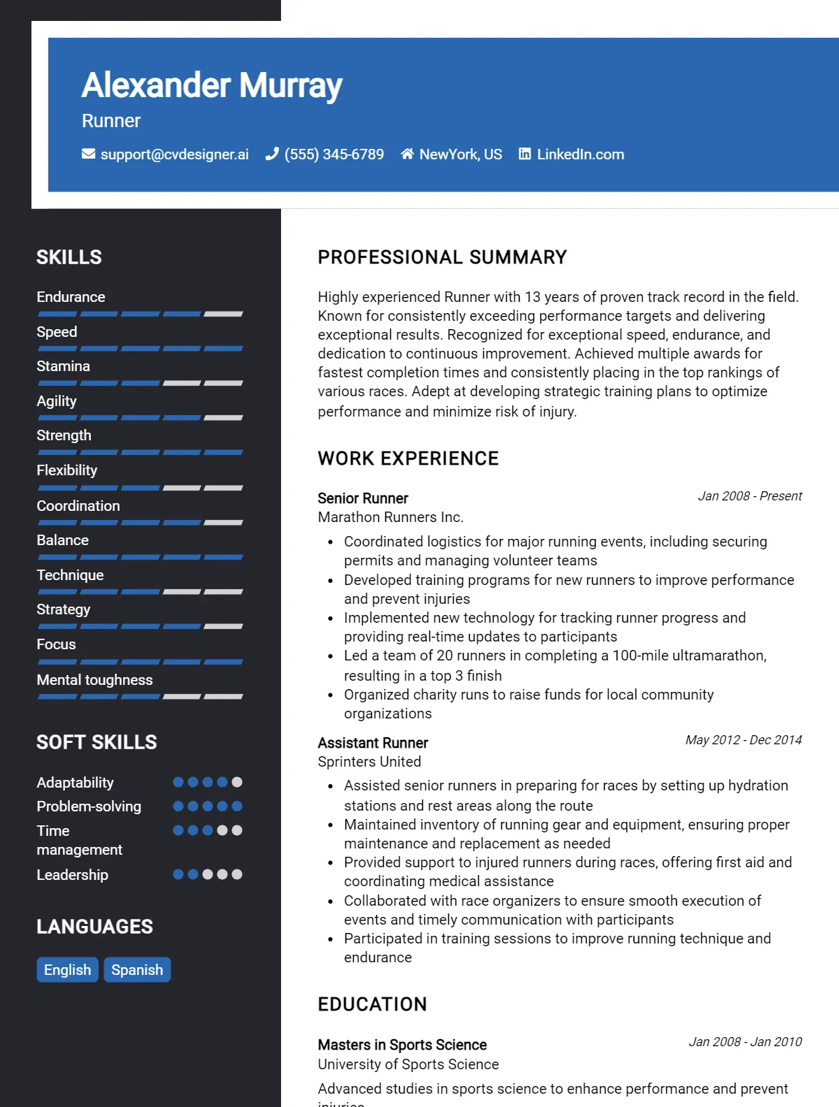 Runner CV Example For 2026: How to Craft a Winning CV Preview