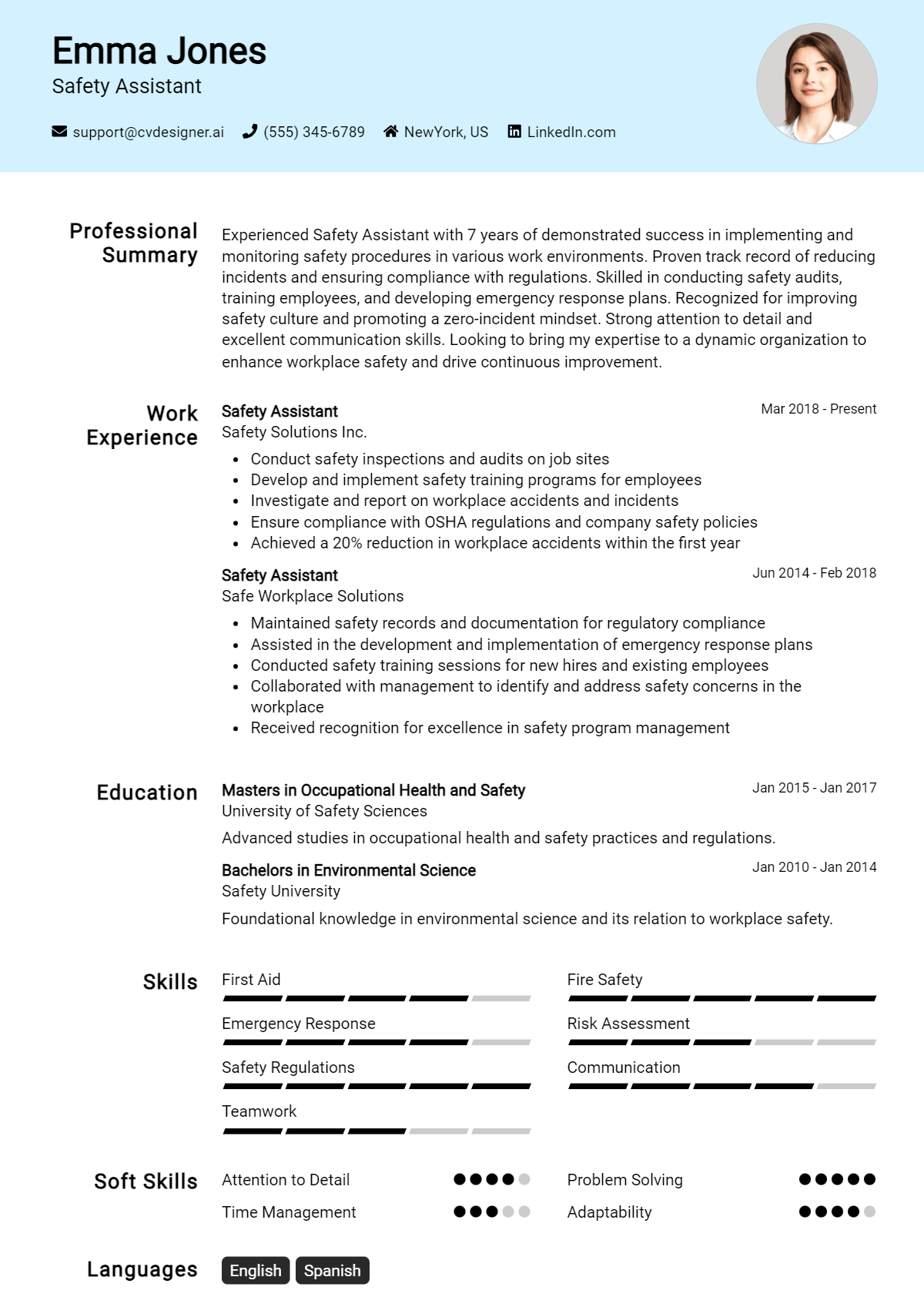 Safety Assistant Resume Example for 2026: Expert Tips Preview