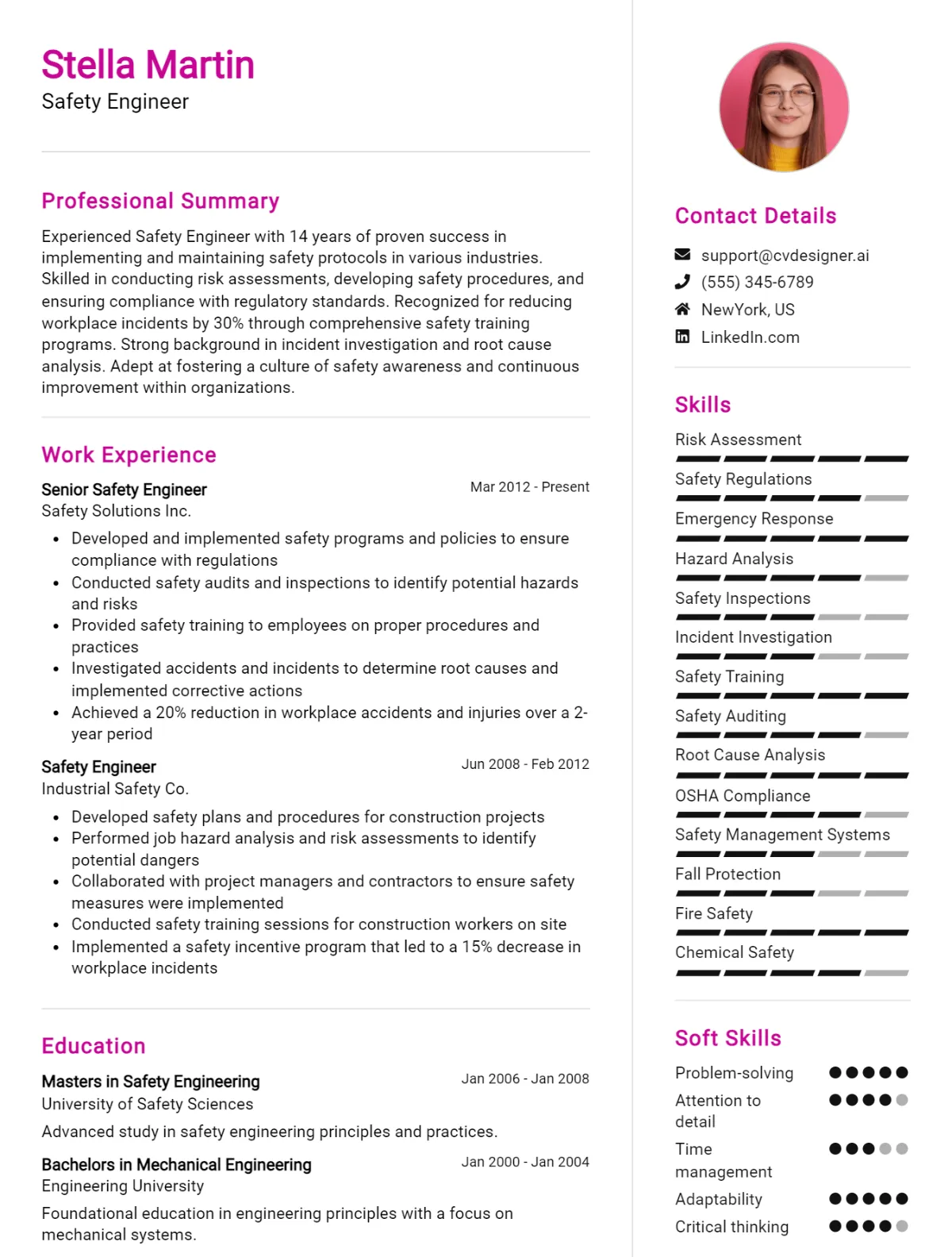 Safety Engineer CV Example For 2026: Top Tips & Samples Preview