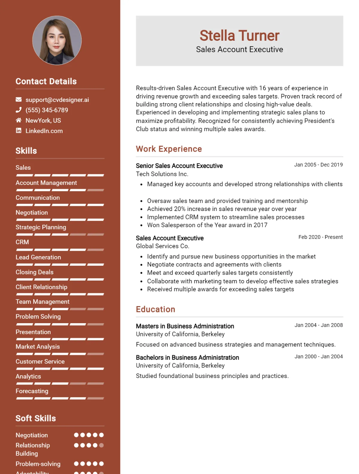 Sales Account Executive CV Example For 2026: Best Formatting Tips Preview