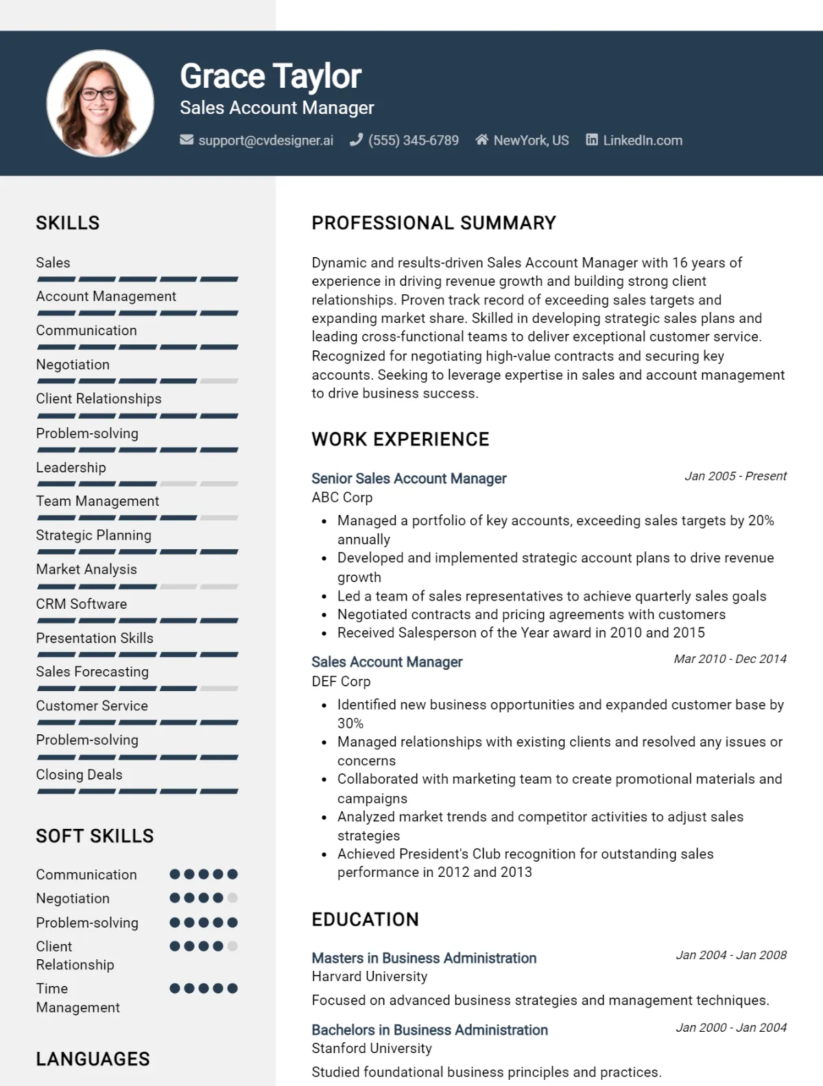 Sales Account Manager CV Example For 2026: Ultimate Guide Preview