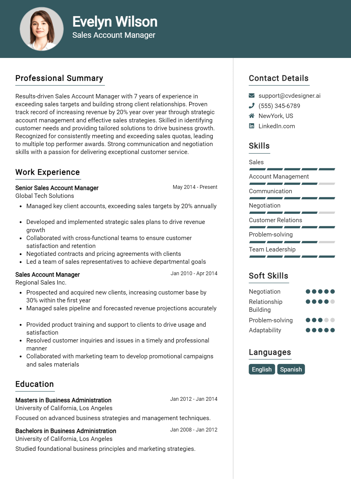 12 Sales Account Manager Resume Examples for 2026: Tips & Templates Preview