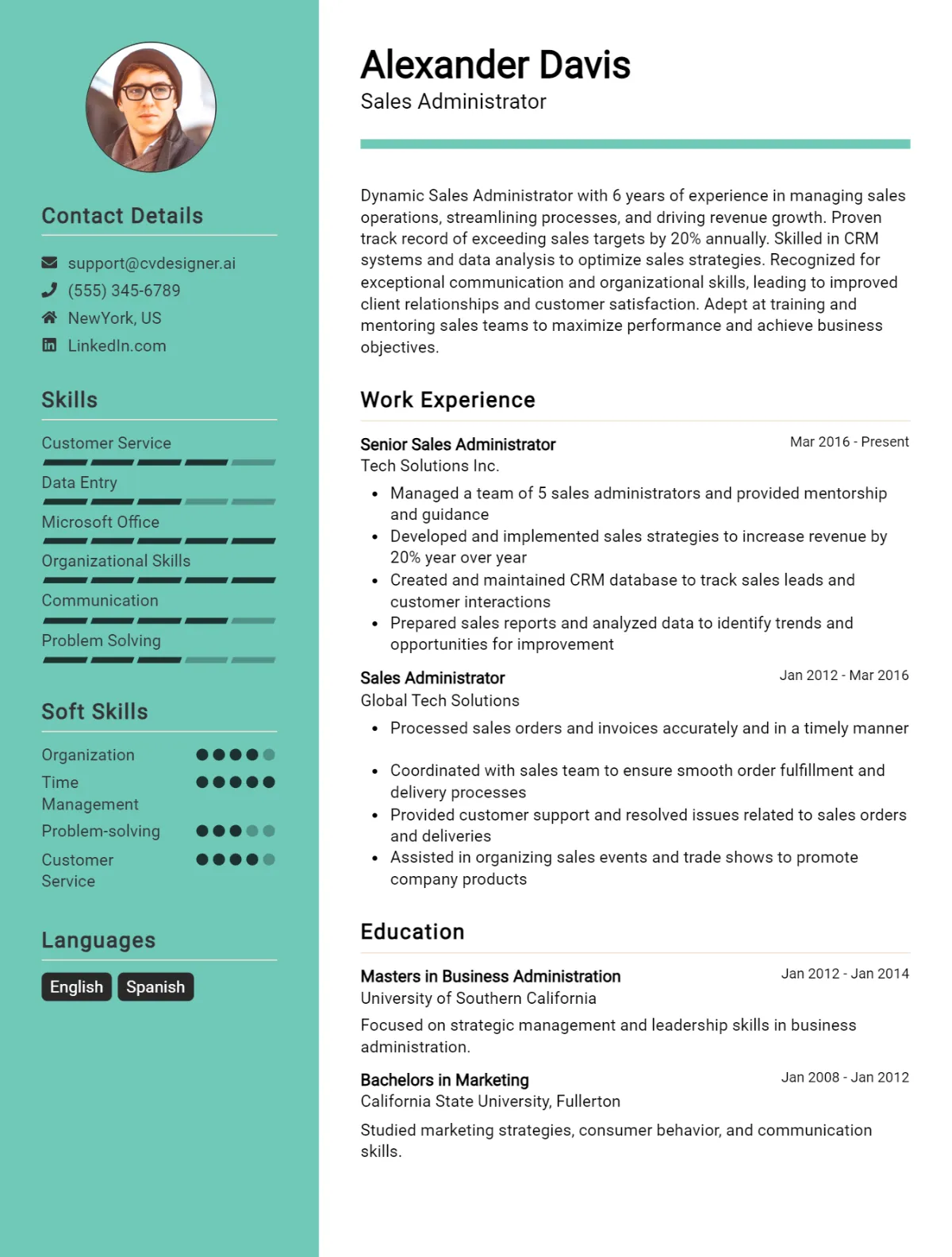 Sales Administrator CV Example For 2026: Best Tips & Templates Preview