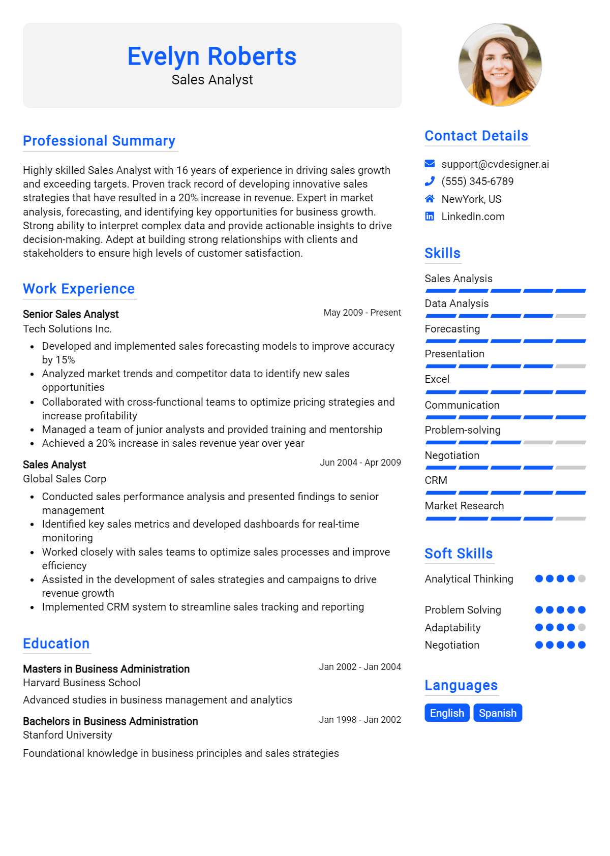 Sales Analyst Resume Example for 2026: Best Writing Tips Preview