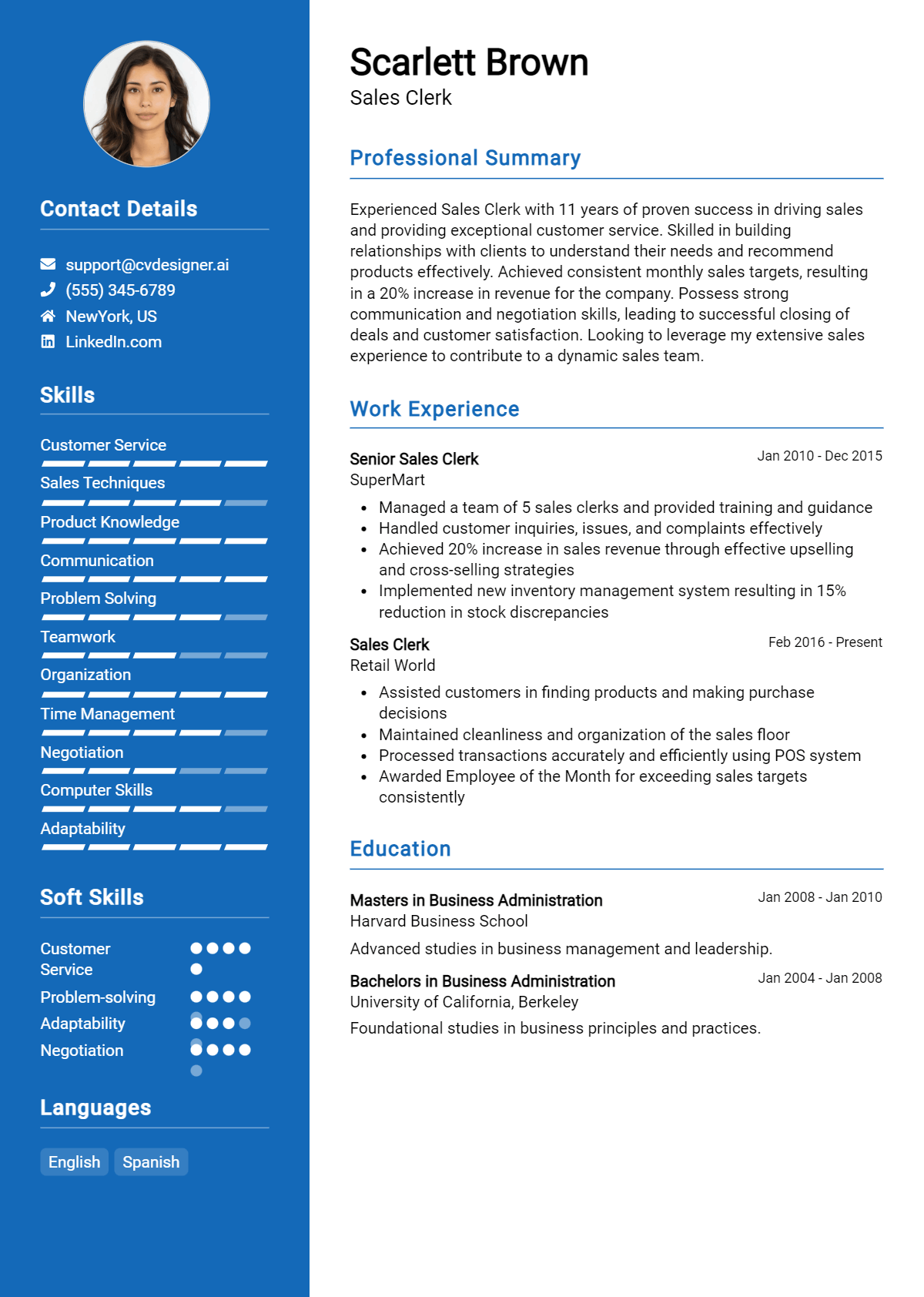 Sales Clerk Resume Example for 2026: Best Formatting Tips Preview