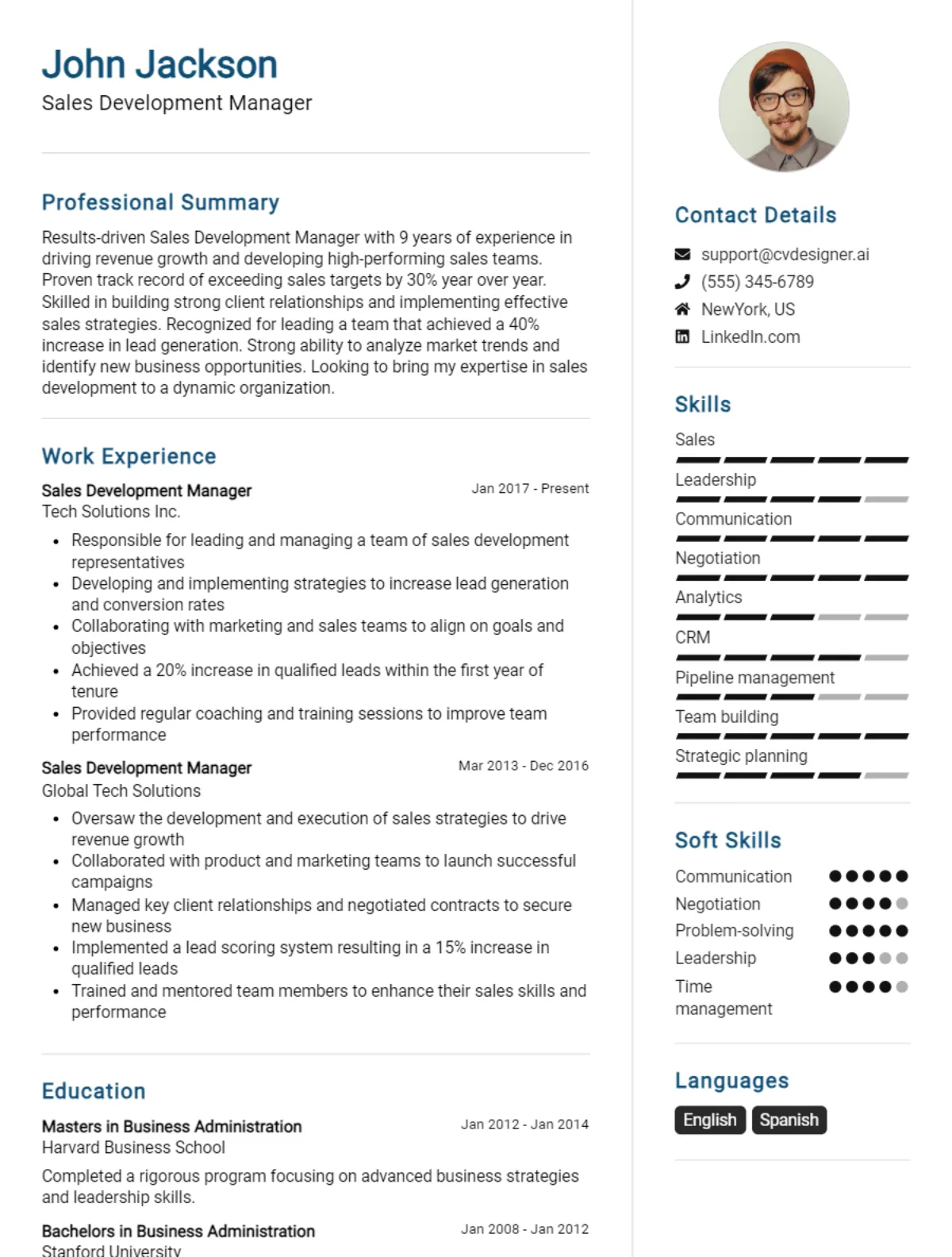 14 Sales Development Manager CV Examples And Templates For 2026 Preview
