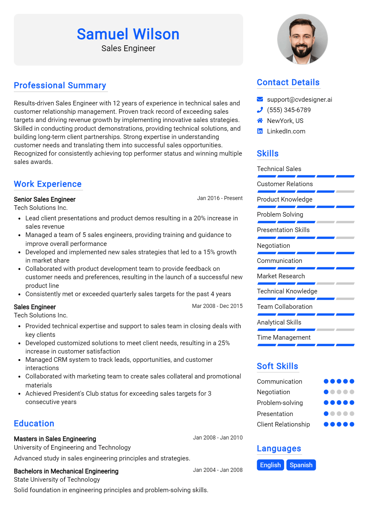 Sales Engineer Resume Example for 2026: Ultimate Guide Preview