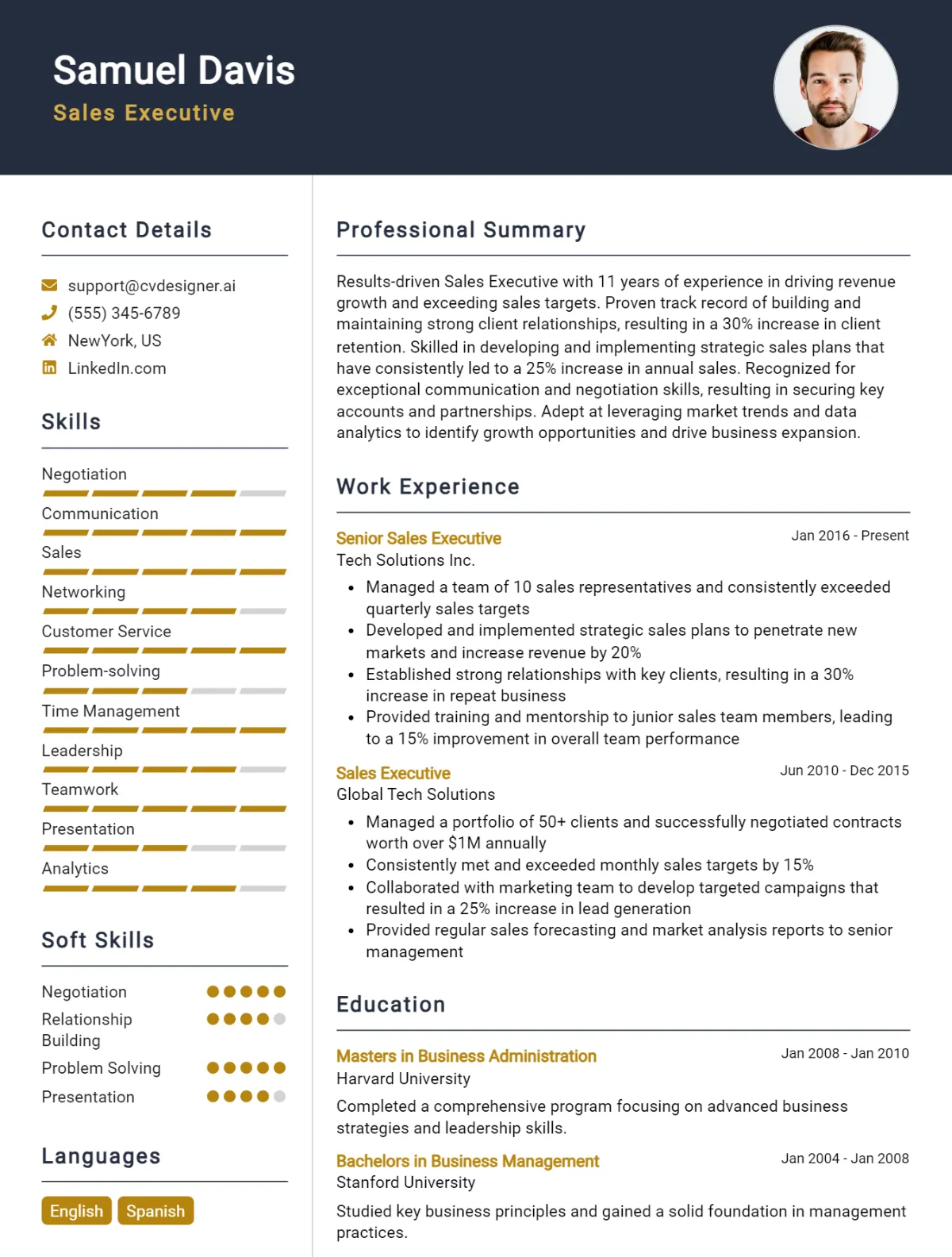 32 Sales Executive CV Examples And Templates For 2026 Preview