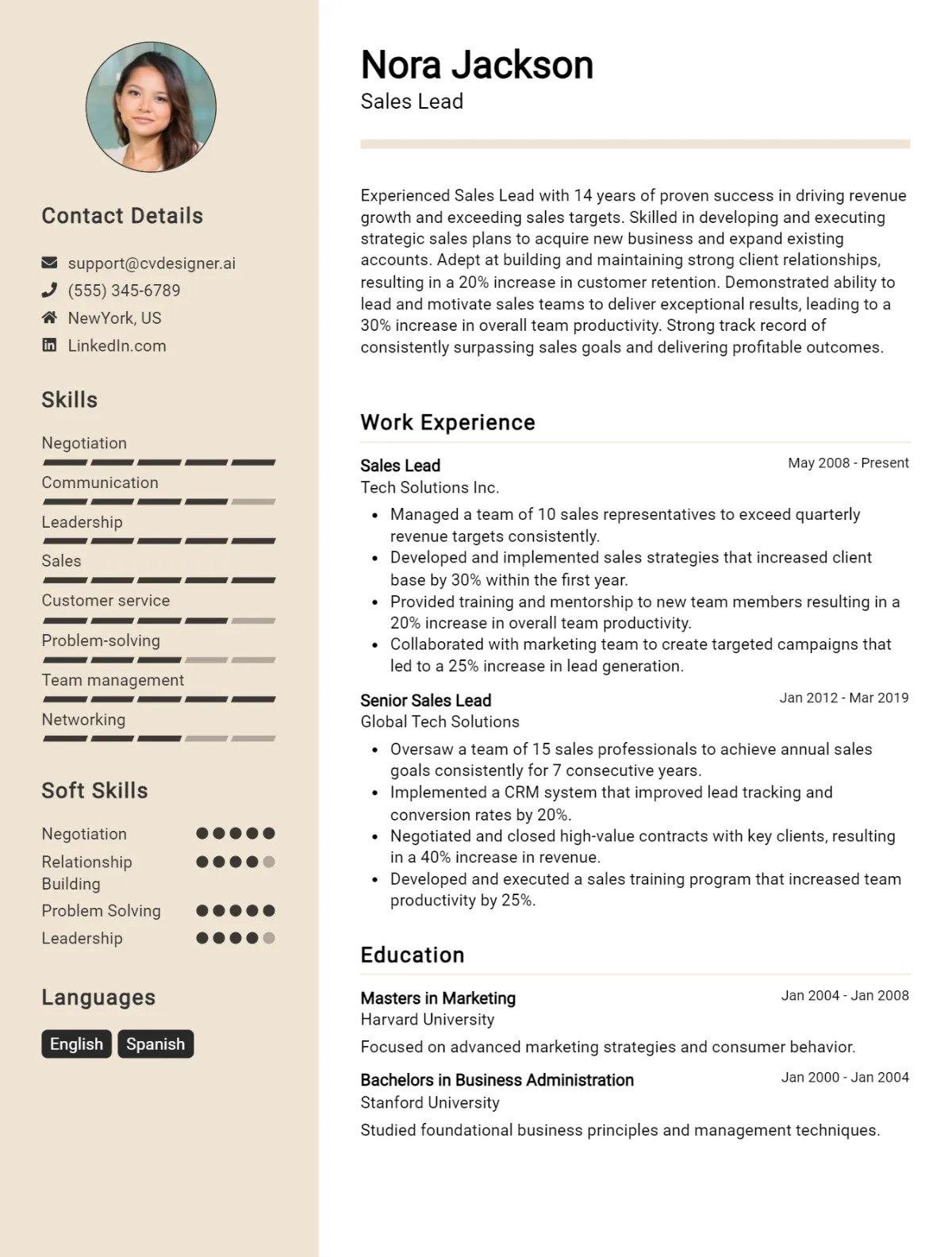 Sales Lead CV Example For 2026: Strategies & Templates Preview