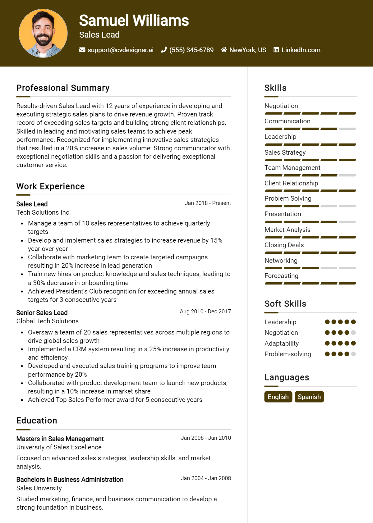Sales Lead Resume Example for 2026: Downloadable Templates Preview