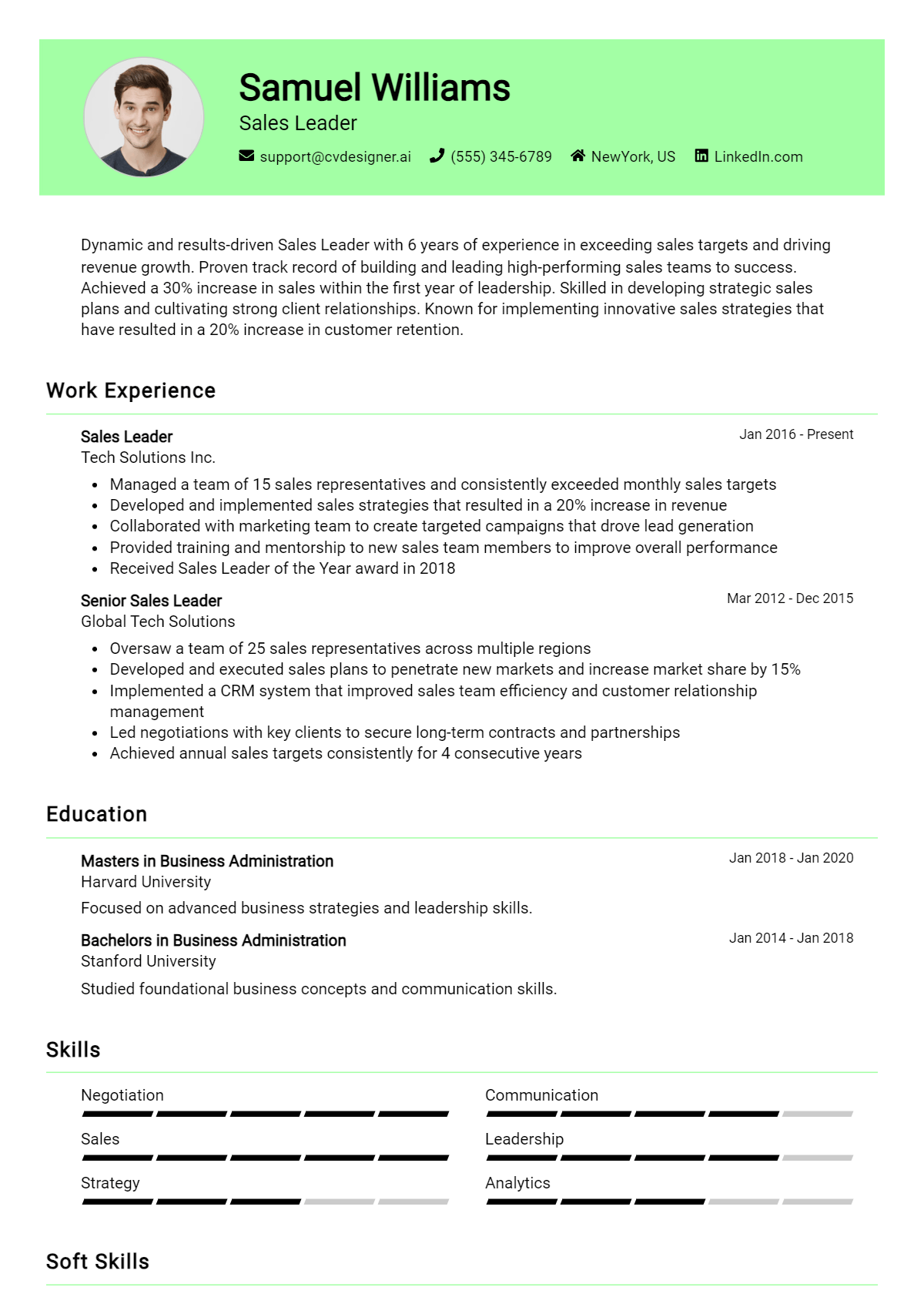 Sales Leader Resume Example for 2026: Ultimate Guide Preview