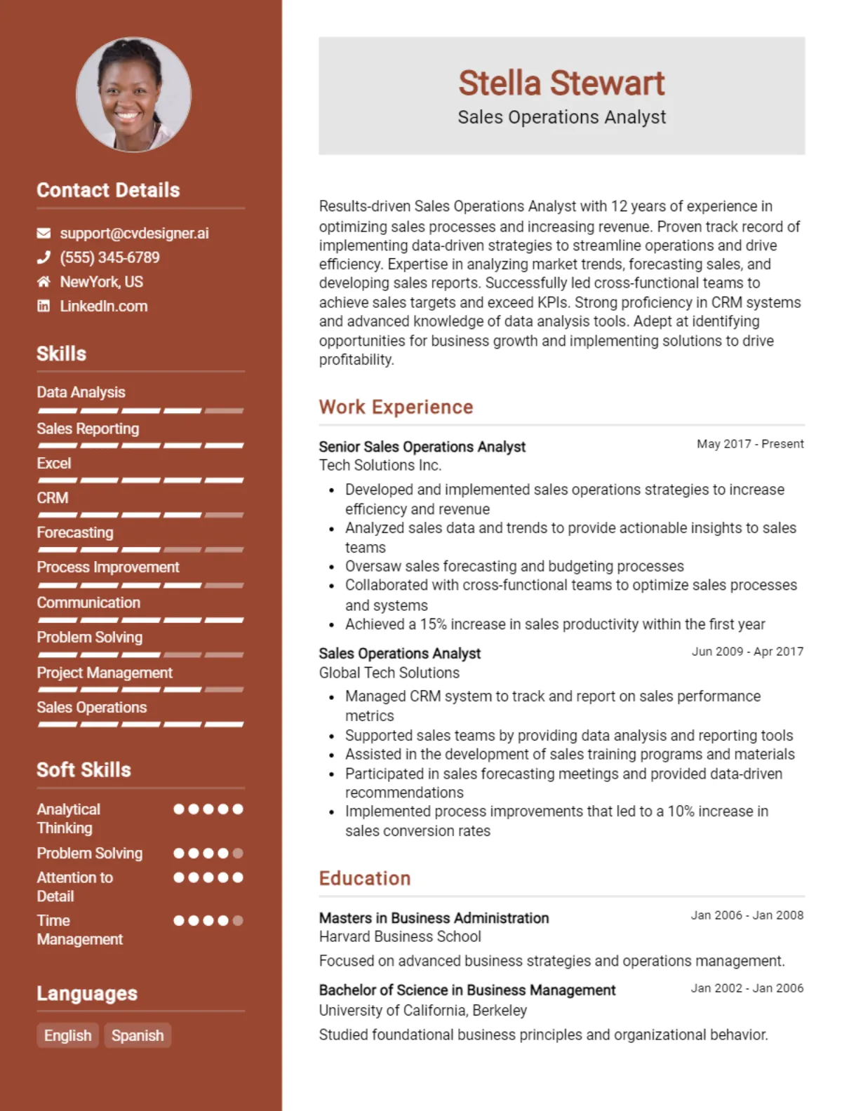 Sales Operations Analyst CV Example For 2026: Tips to Stand Out Preview