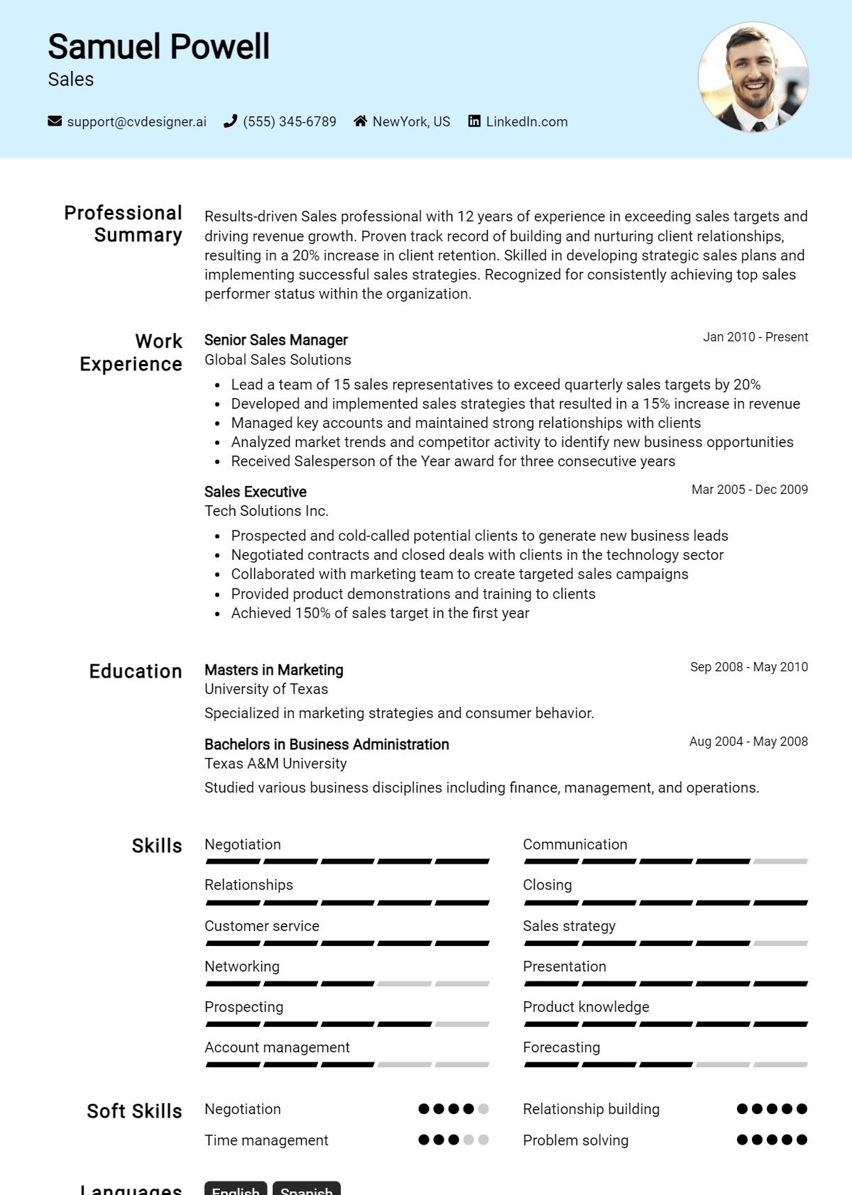 Sales Resume Example for 2026: Top Templates Preview