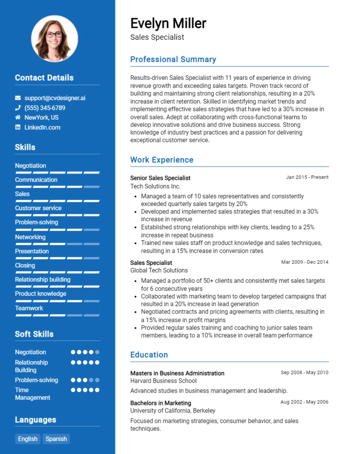 32 Sales Specialist CV Examples And Templates For 2026 Preview