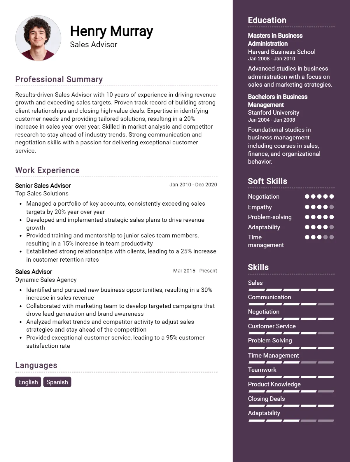 Sales Advisor CV Example For 2026: Strategies & Templates Preview