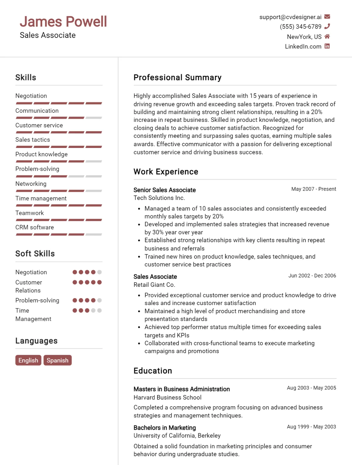 Sales Associate CV Example For 2026: Best Tips & Templates Preview