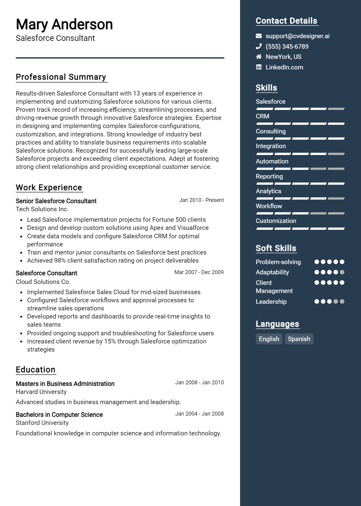 Salesforce Consultant Resume Example for 2026: Best Tips Preview