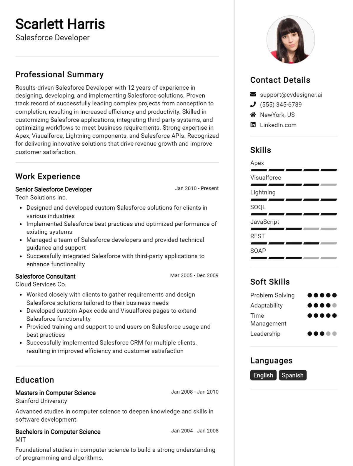 Salesforce Developer CV Example For 2026: How to Create a Professional CV Preview