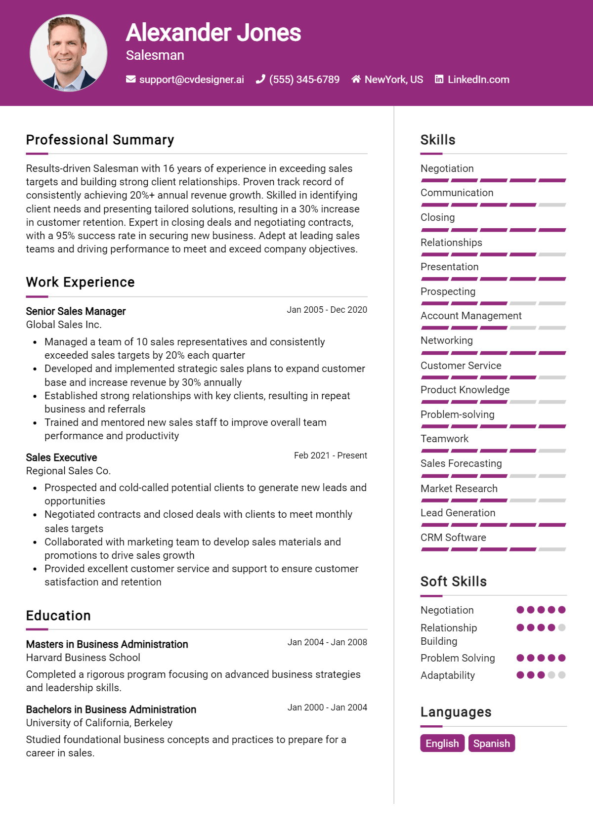 Salesman Resume Example for 2026: Ultimate Guide Preview