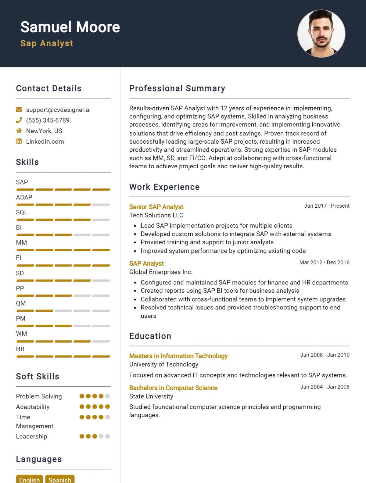 7 SAP Analyst CV Examples and Writing Guide for 2026 Preview