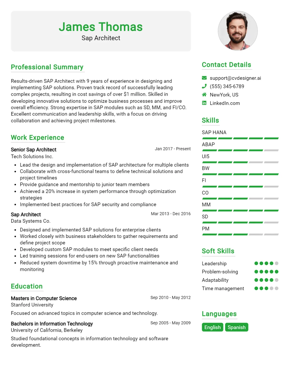 SAP Architect CV Example For 2026: How to Create a Professional CV Preview