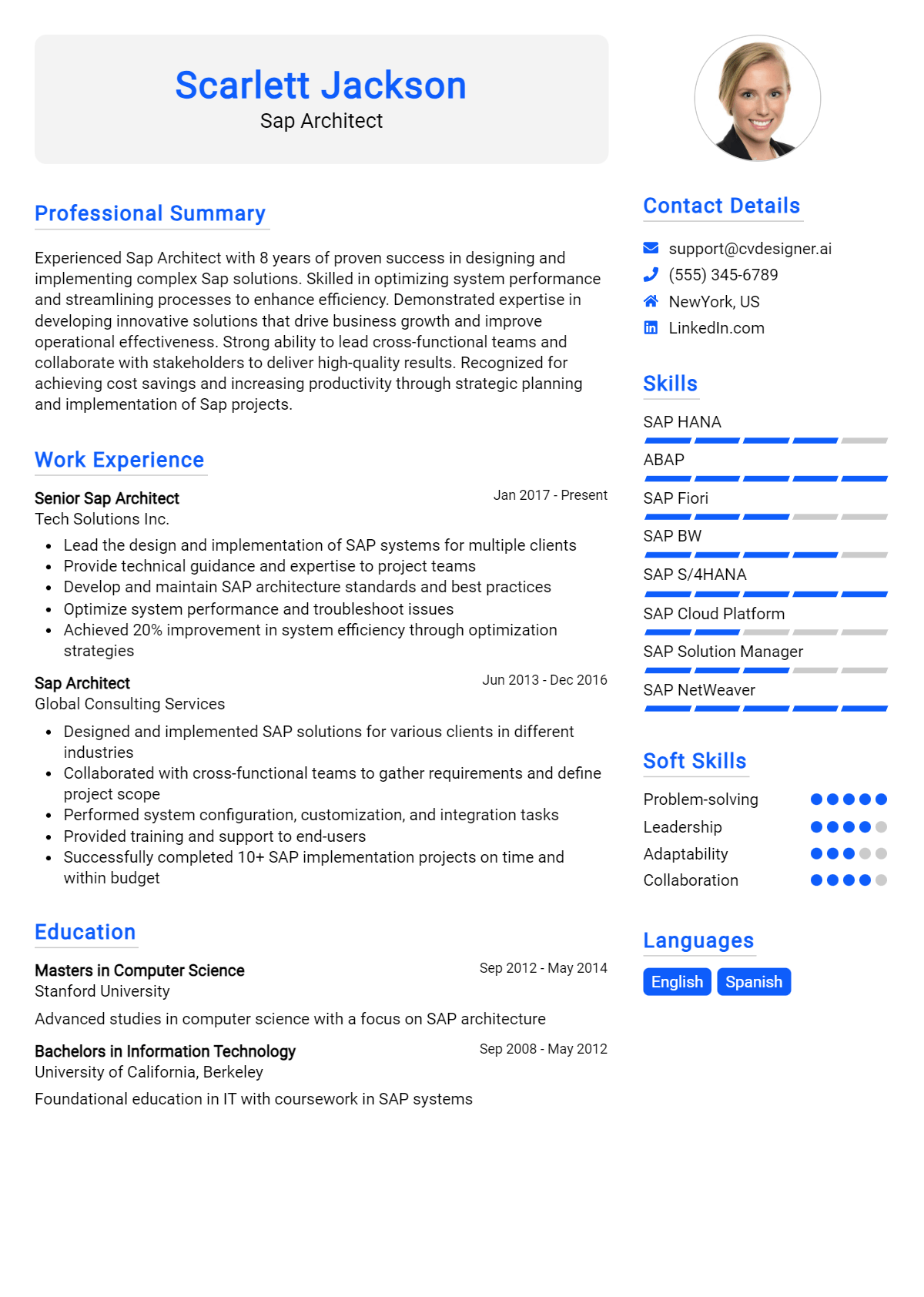 SAP Architect Resume Example for 2026: Ultimate Guide Preview