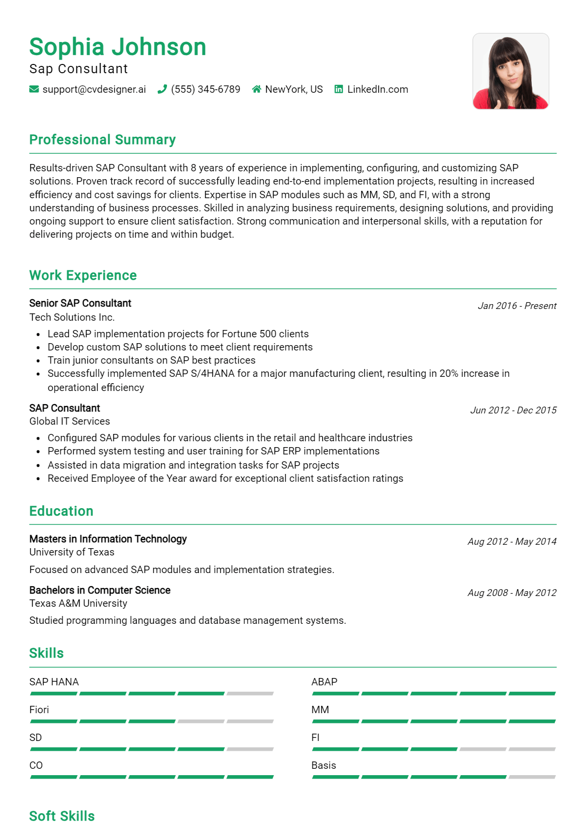 SAP Consultant Resume Example for 2026: Tips to Stand Out Preview