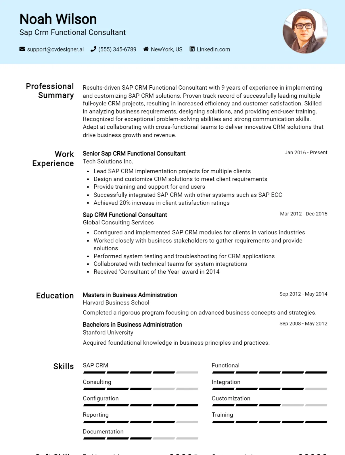 SAP CRM Functional Consultant CV Example For 2026: Best Formatting Tips Preview