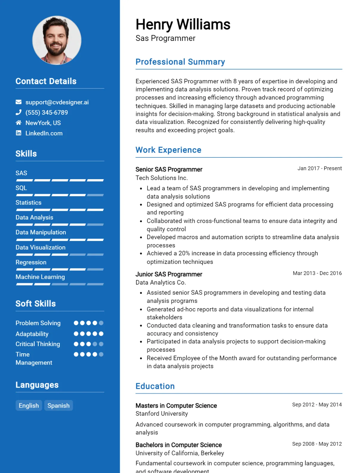 SAS Programmer CV Example For 2026: Expert Tips & Templates Preview