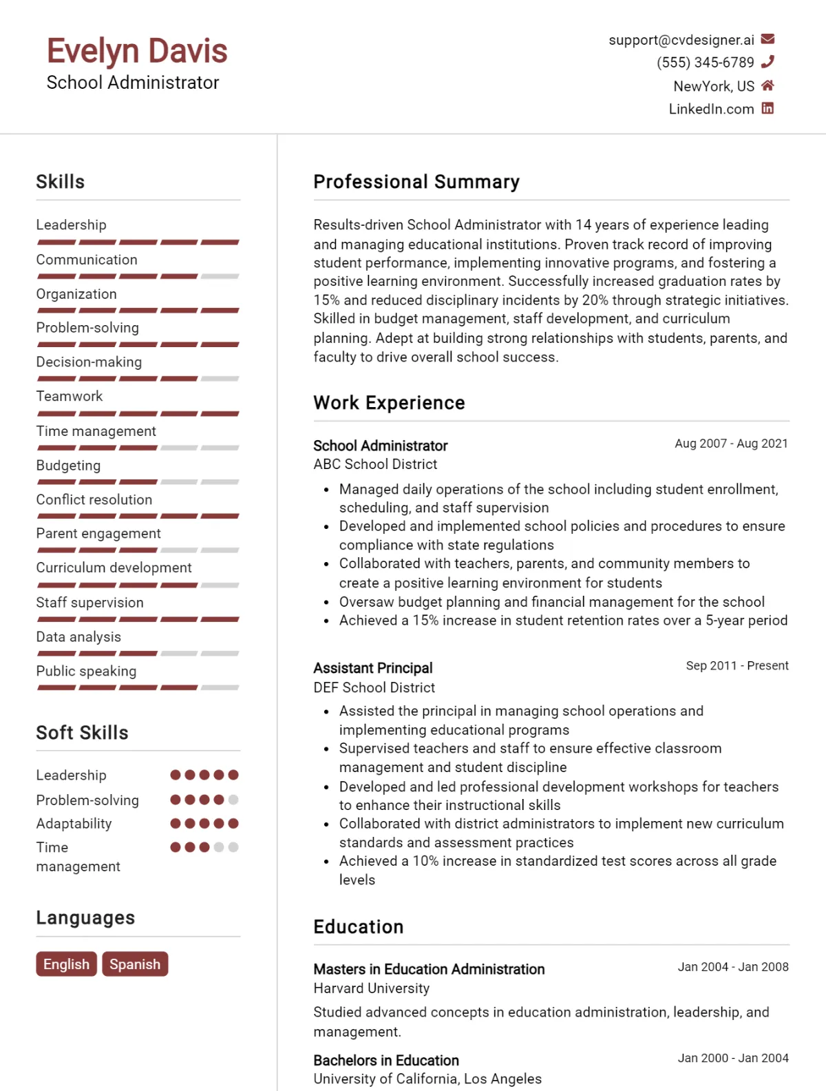 8 School Administrator CV Examples For 2026: Proven Tips & Templates Preview