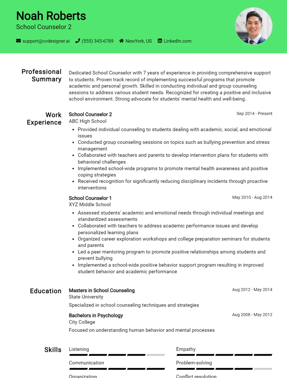 School Counselor CV Example For 2026: Best Formatting Tips Preview