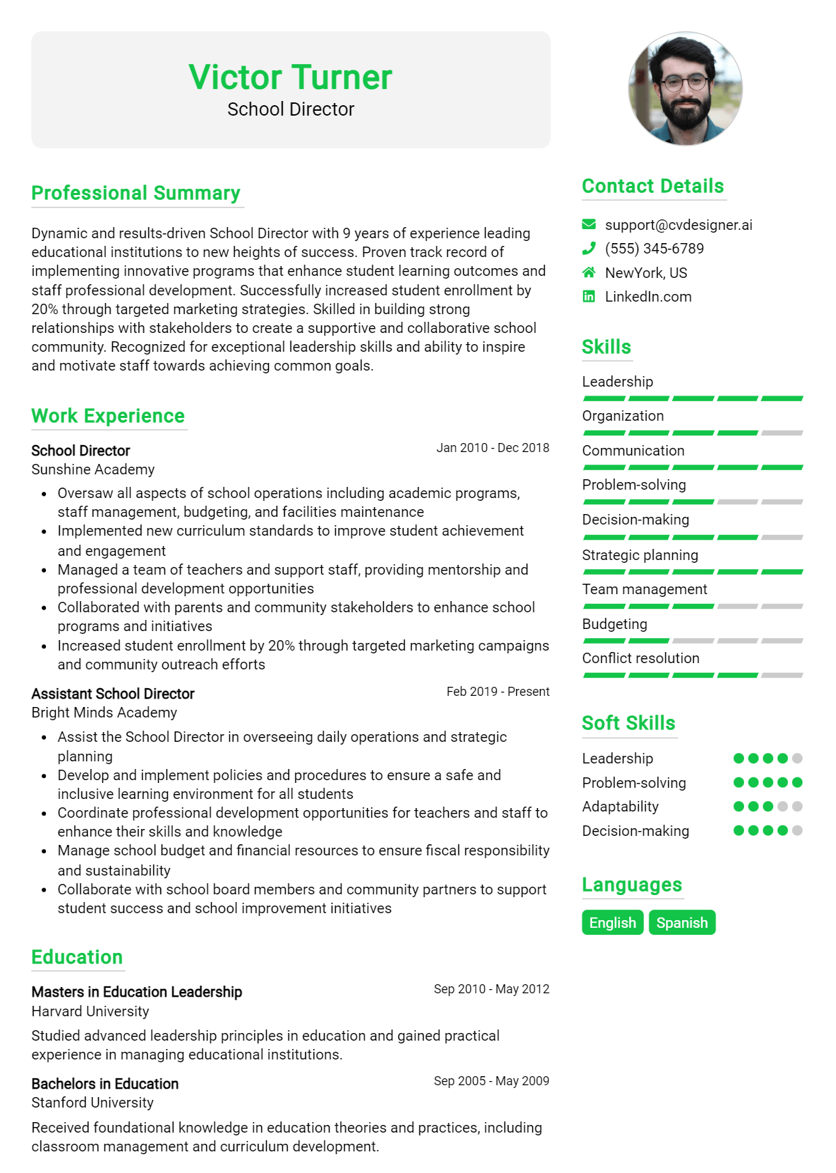 School Director Resume Example for 2026: Samples & Best Practices Preview