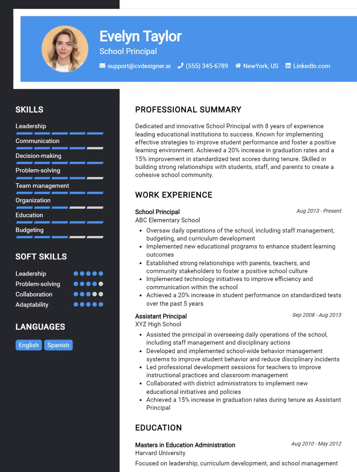 10 School Principal CV Examples And Free Templates For 2026 Preview