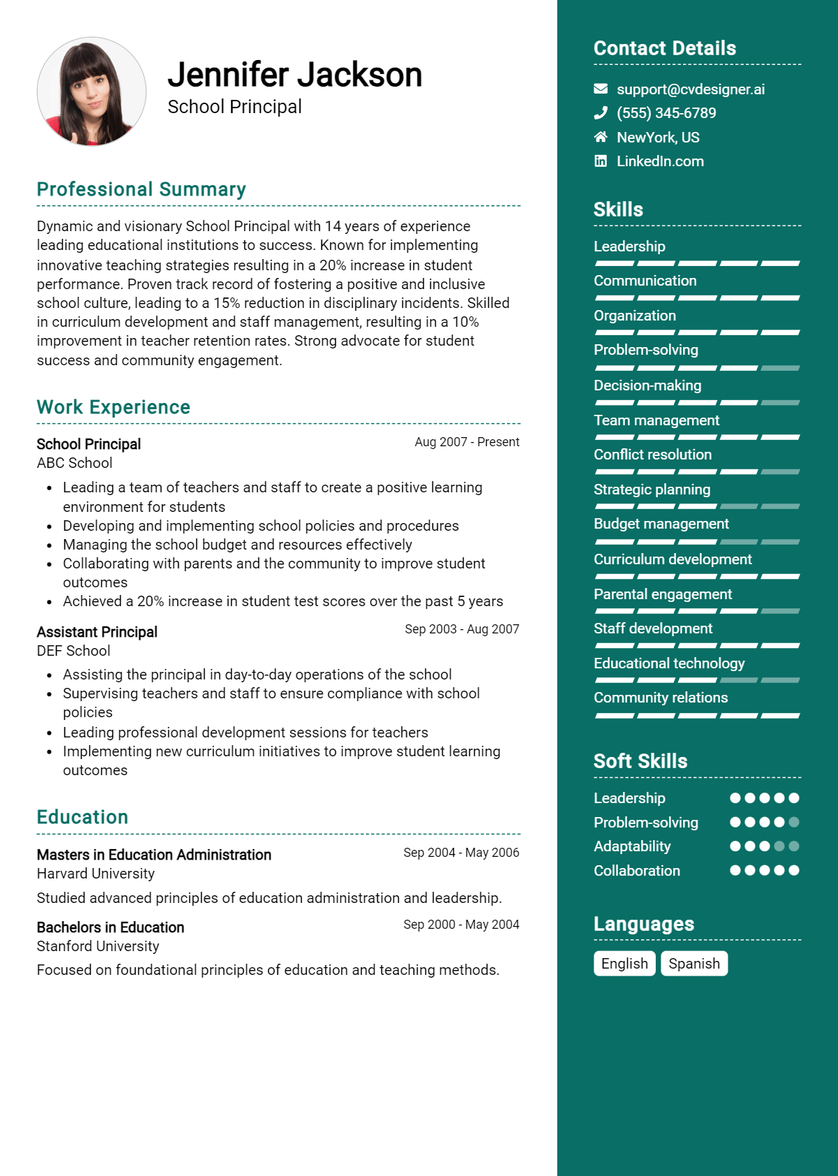 School Principal Resume Example for 2026: Free Downloadable Templates Preview