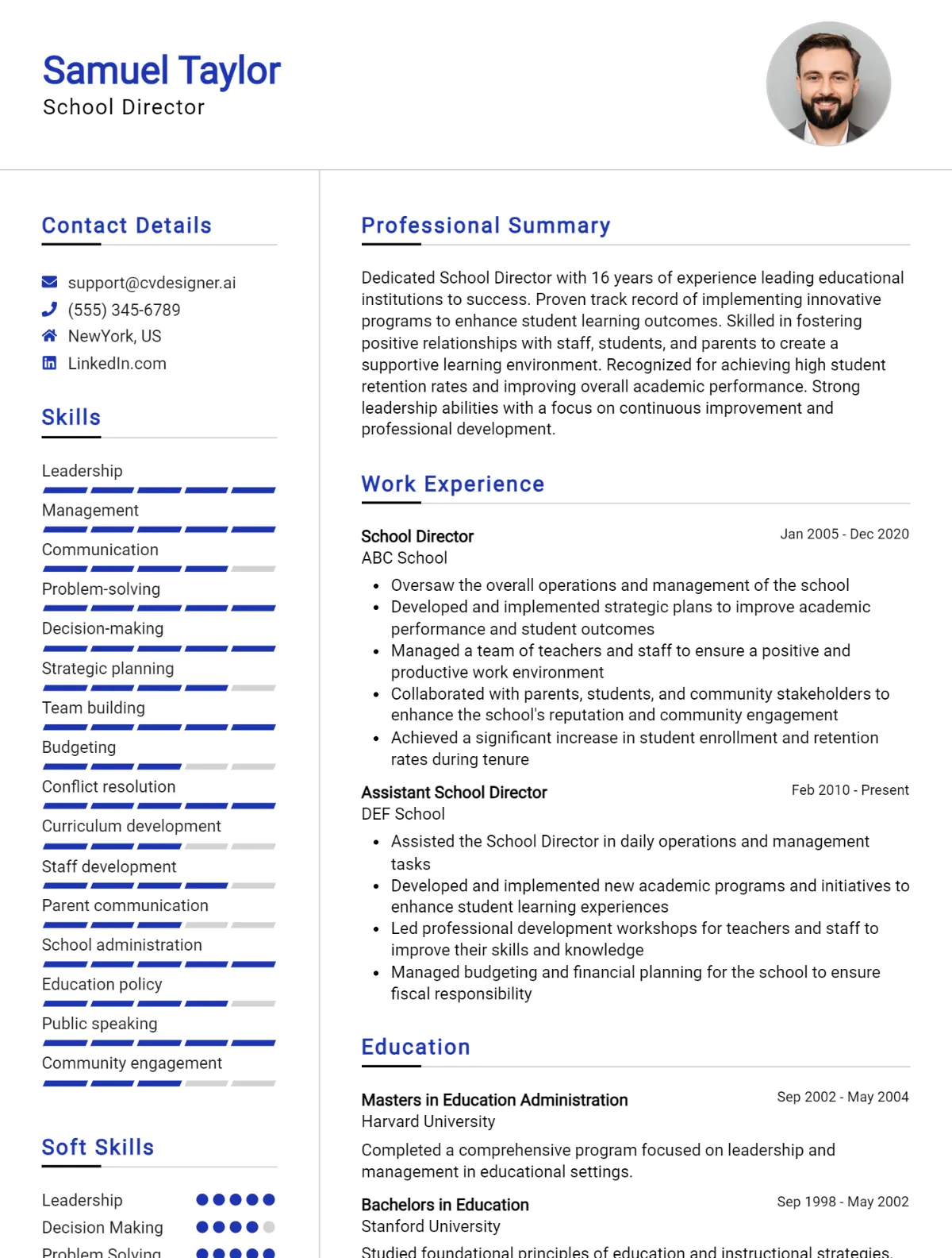 School Director CV Example For 2026: Top Tips & Samples Preview