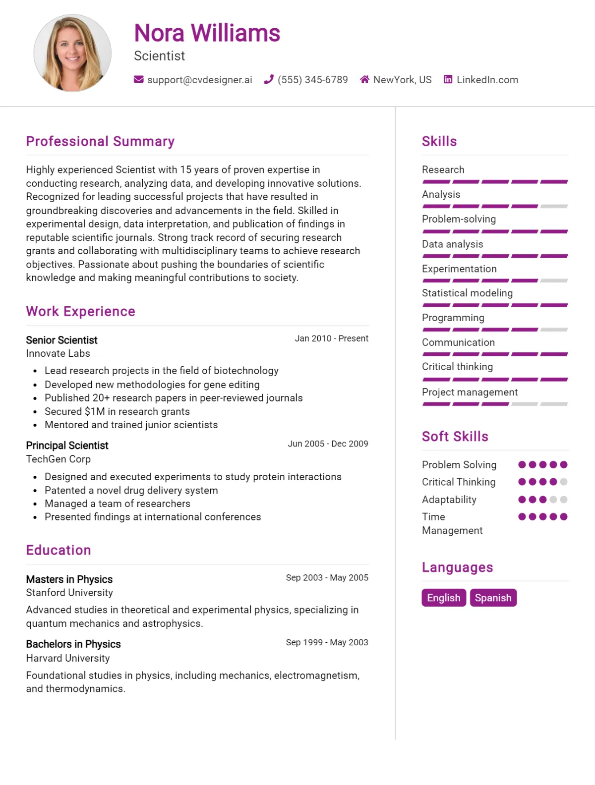 Scientist CV Example For 2026: Proven Tips & Templates Preview
