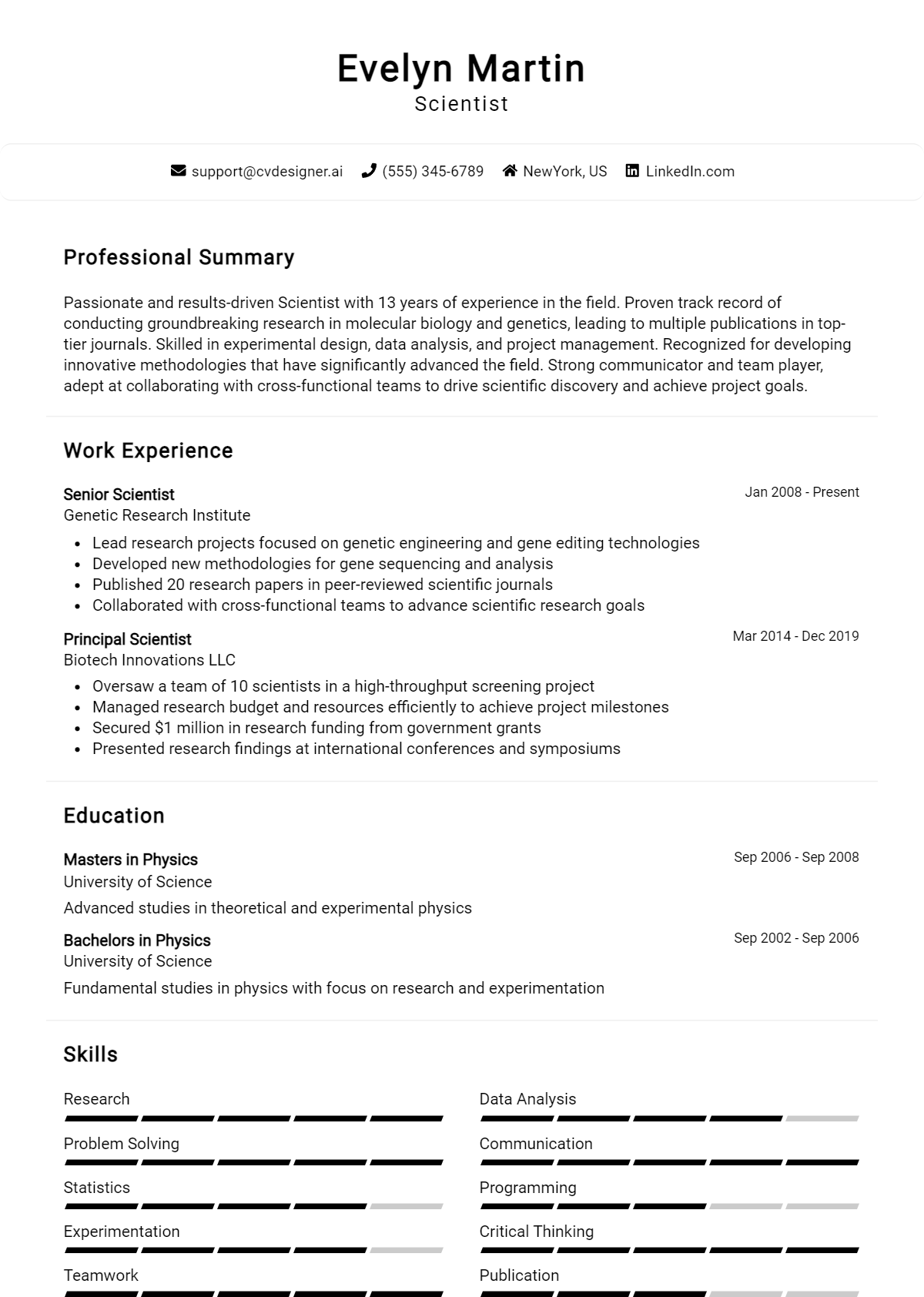 9 Scientist Resume Examples for 2026: Top CV Skills Preview