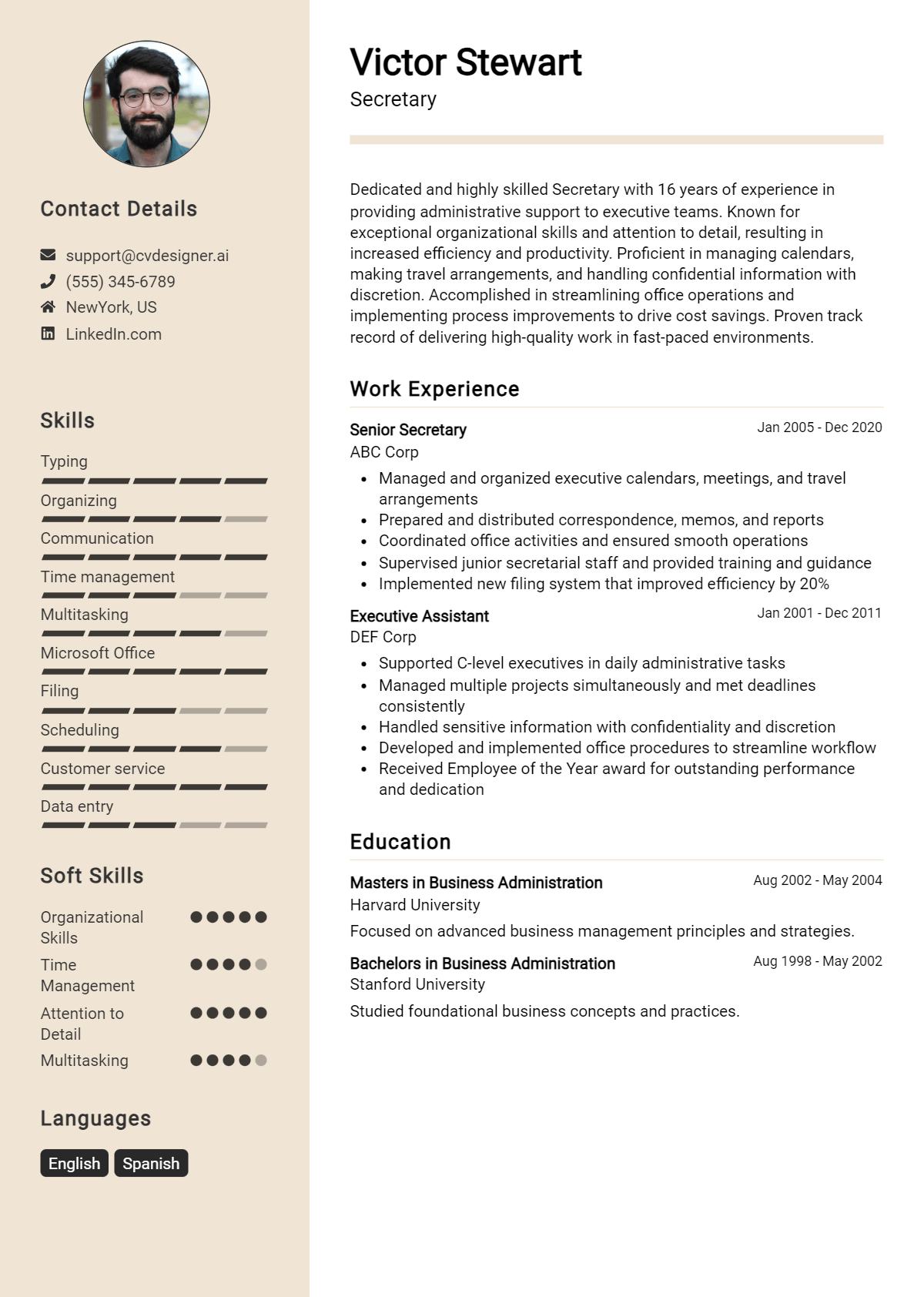 Secretary Resume Example for 2026: Tips & Templates Preview